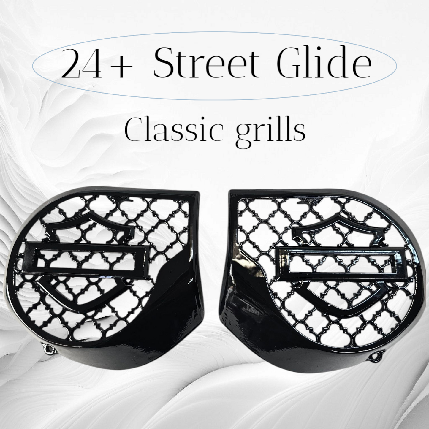 23.5+ Harley inner 3D shield speakers grill covers set