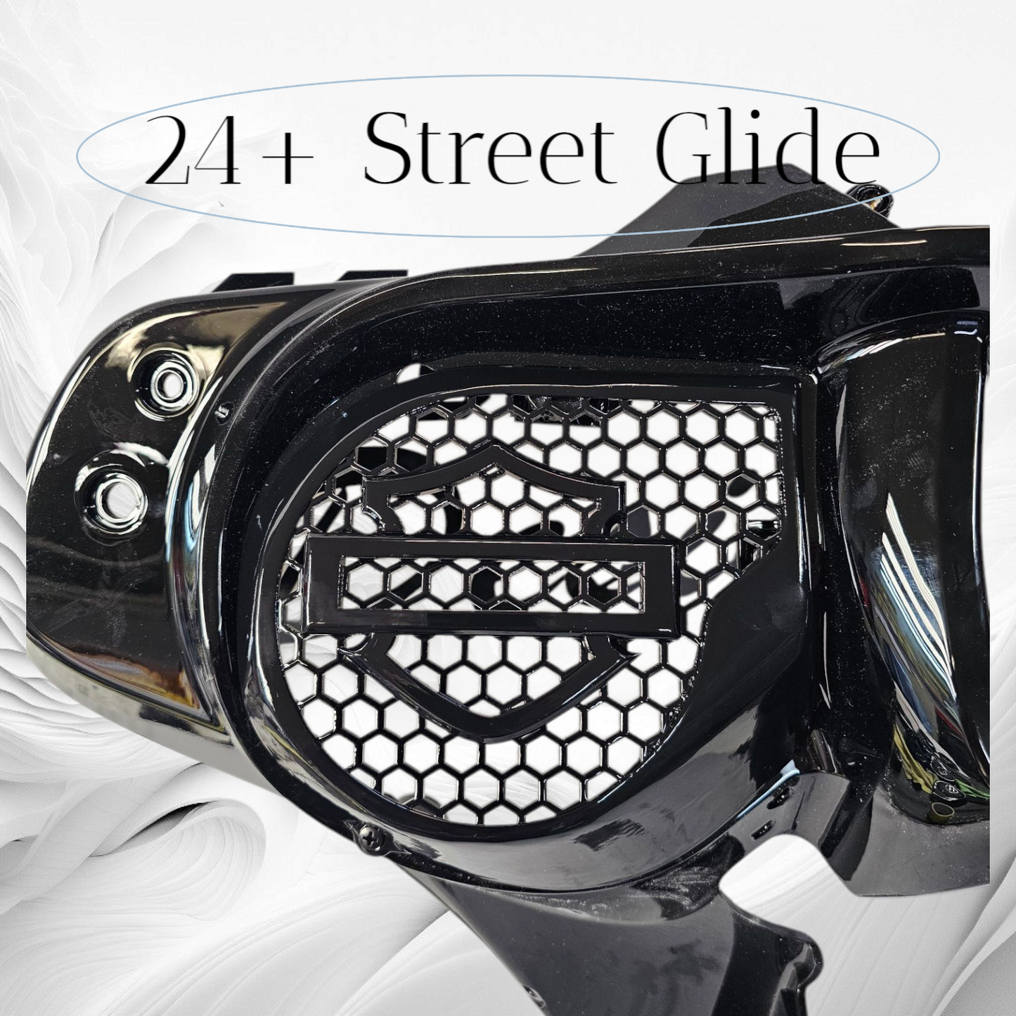 23.5+ Harley inner 3D shield speakers grill covers set
