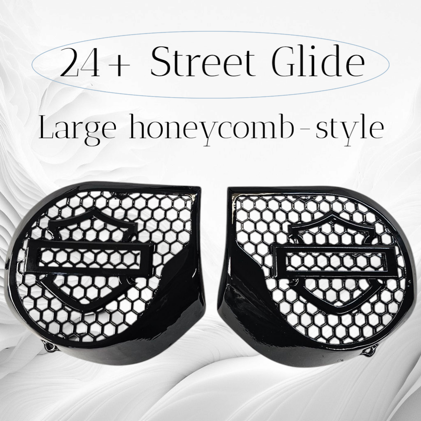 23.5+ Harley inner 3D shield speakers grill covers set