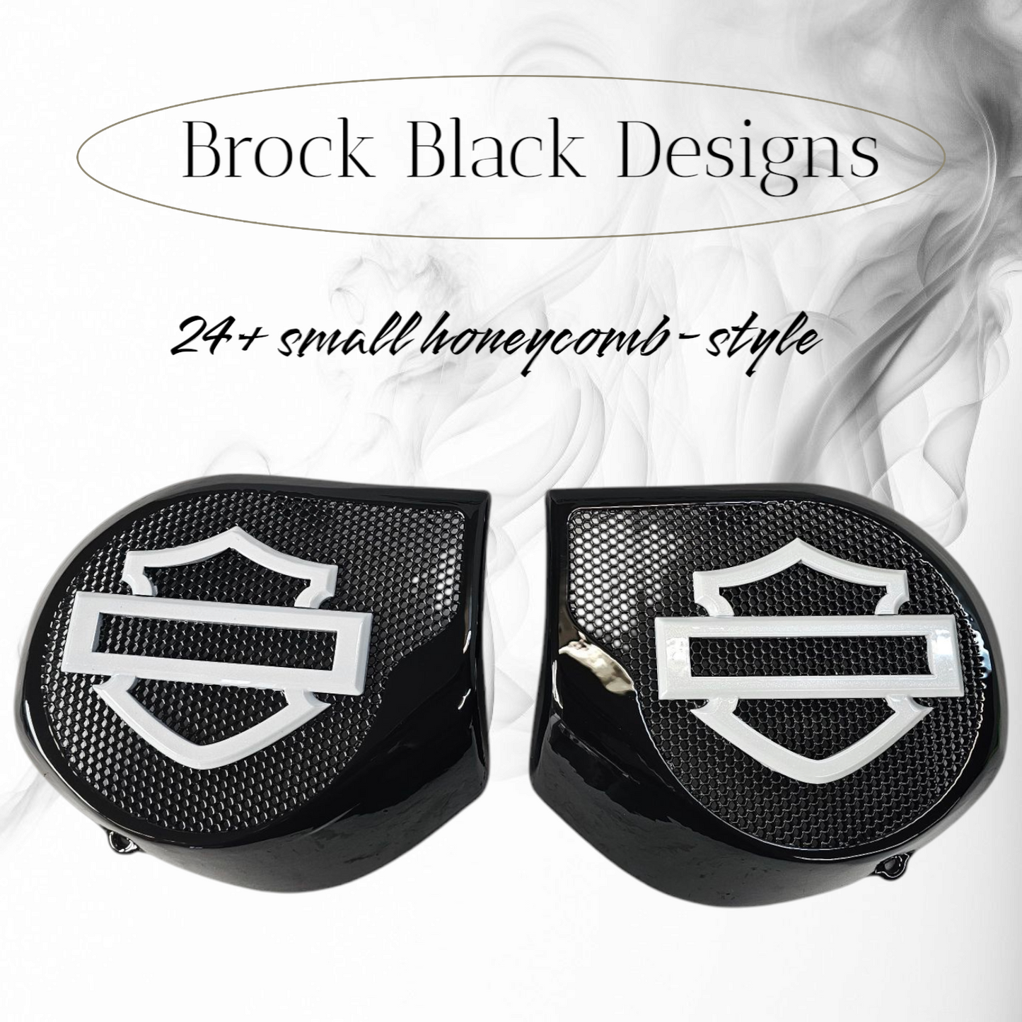 23.5+ Harley inner 3D shield speakers grill covers set