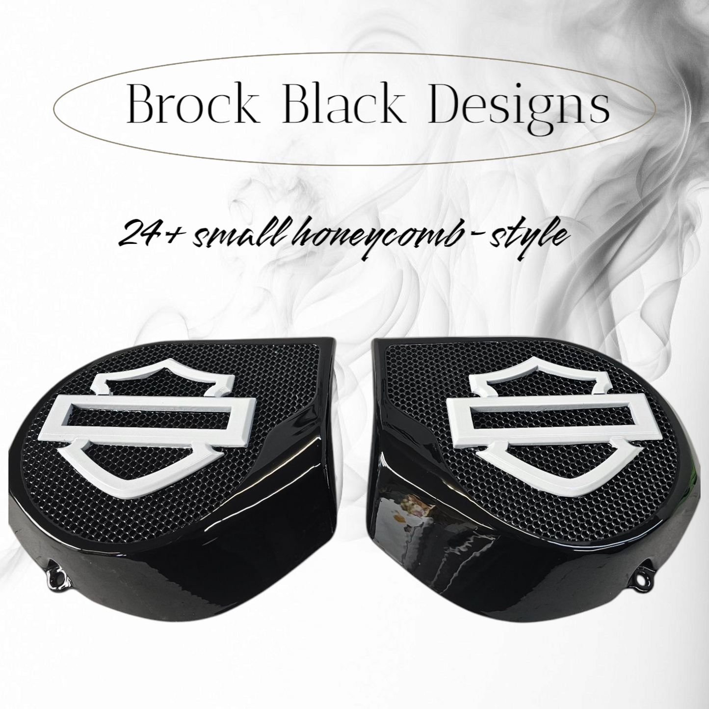 23.5+ Harley inner 3D shield speakers grill covers set