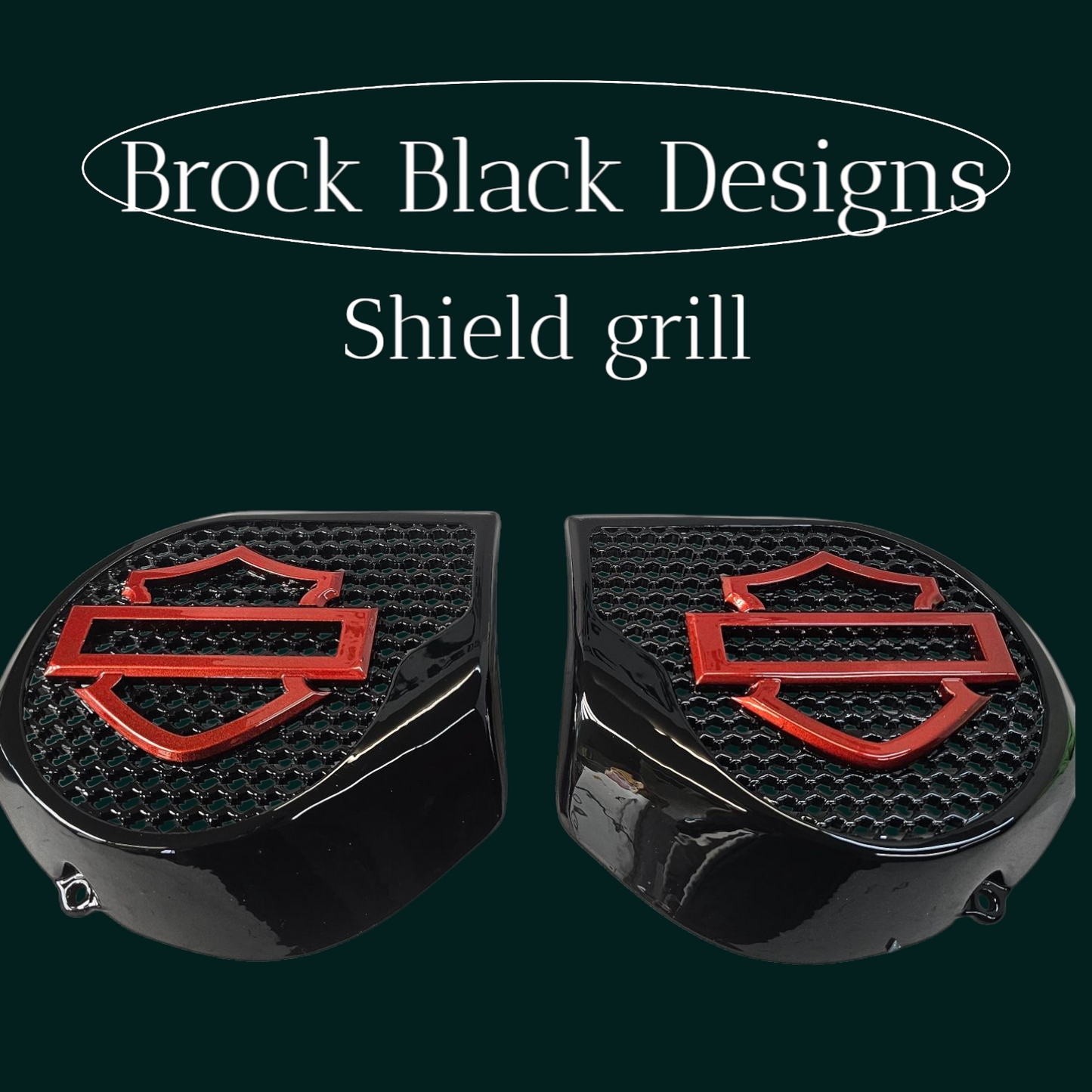 23.5+ Harley inner 3D shield speakers grill covers set