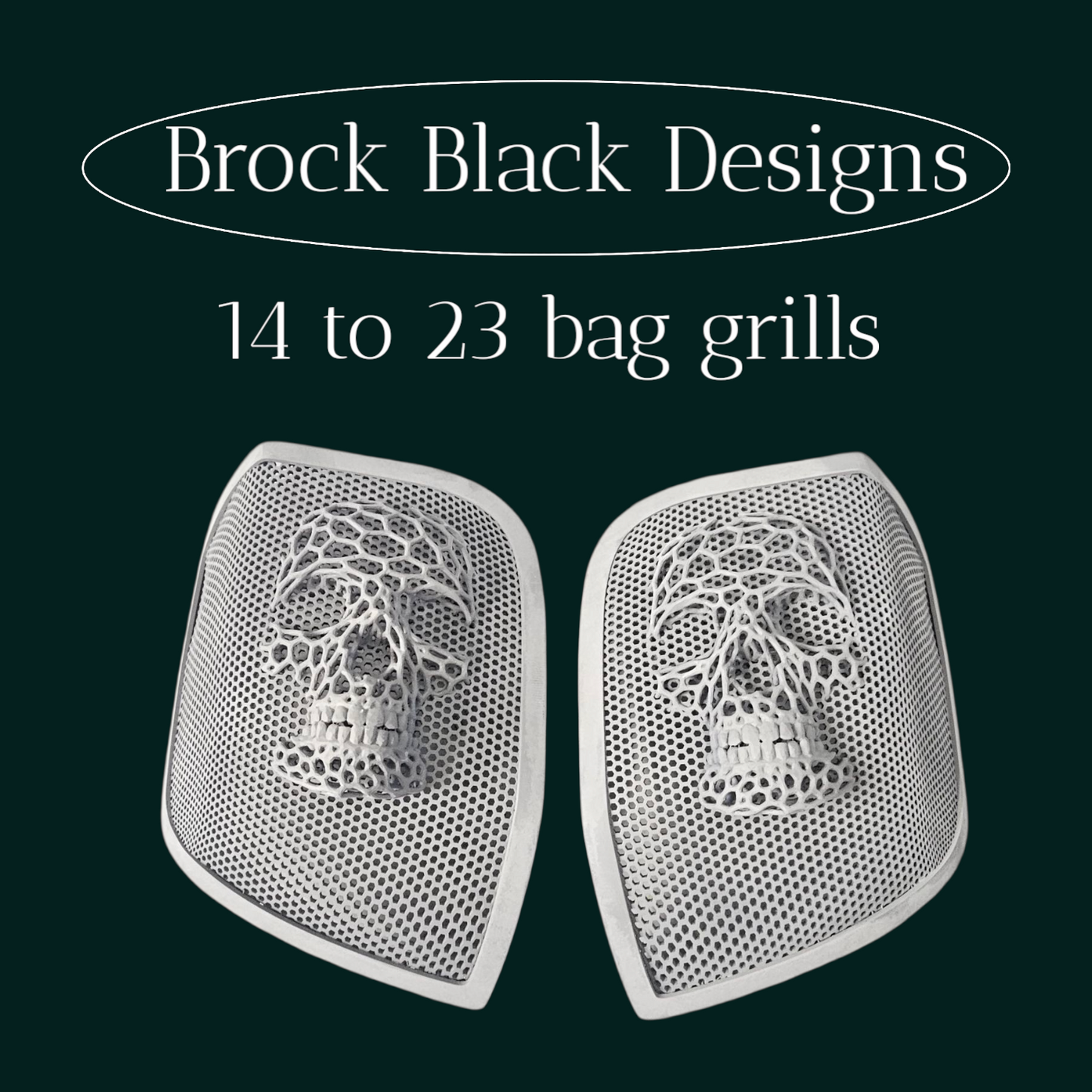 14-24 Harley Davidson bag lid Speaker Grill Cover webbed skull