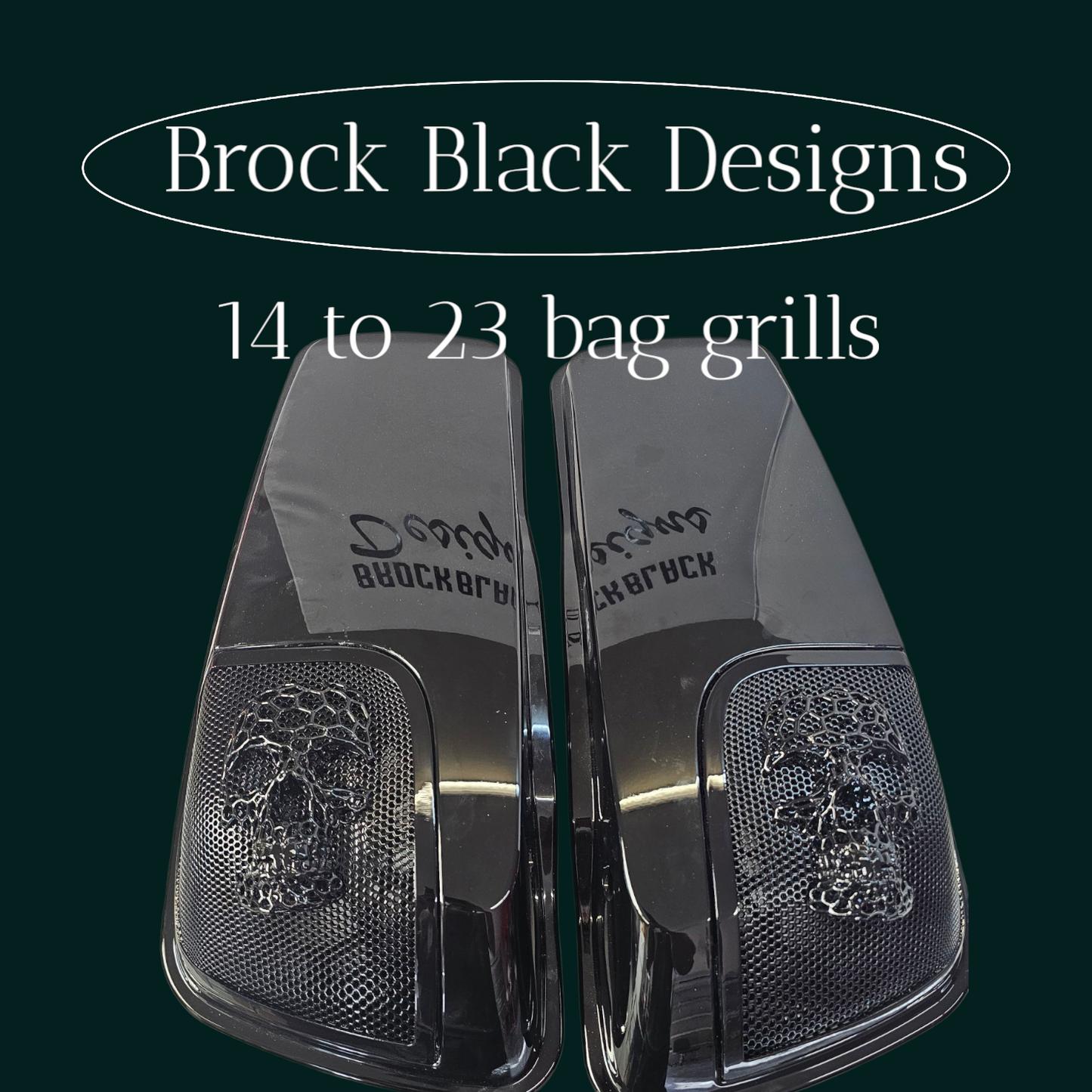 14-24 Harley Davidson bag lid Speaker Grill Cover webbed skull