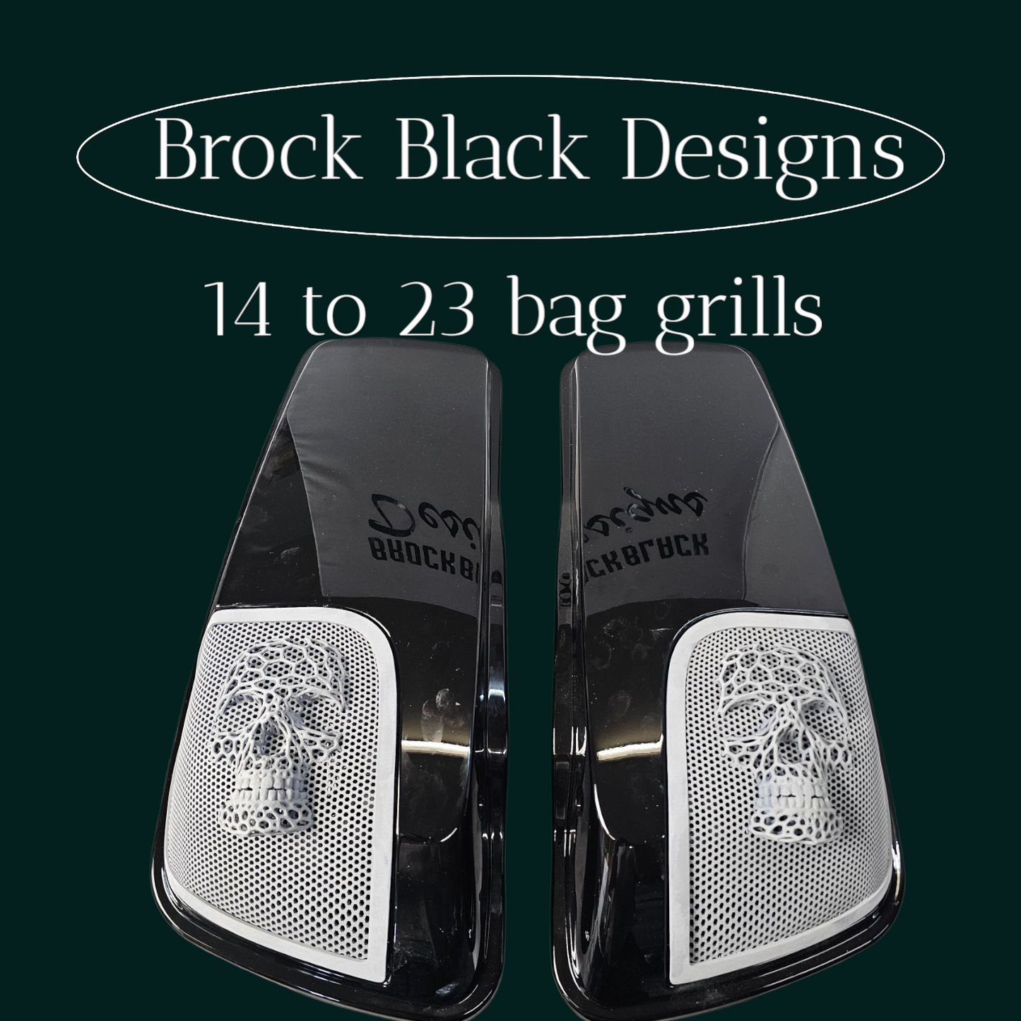 14-24 Harley Davidson bag lid Speaker Grill Cover webbed skull