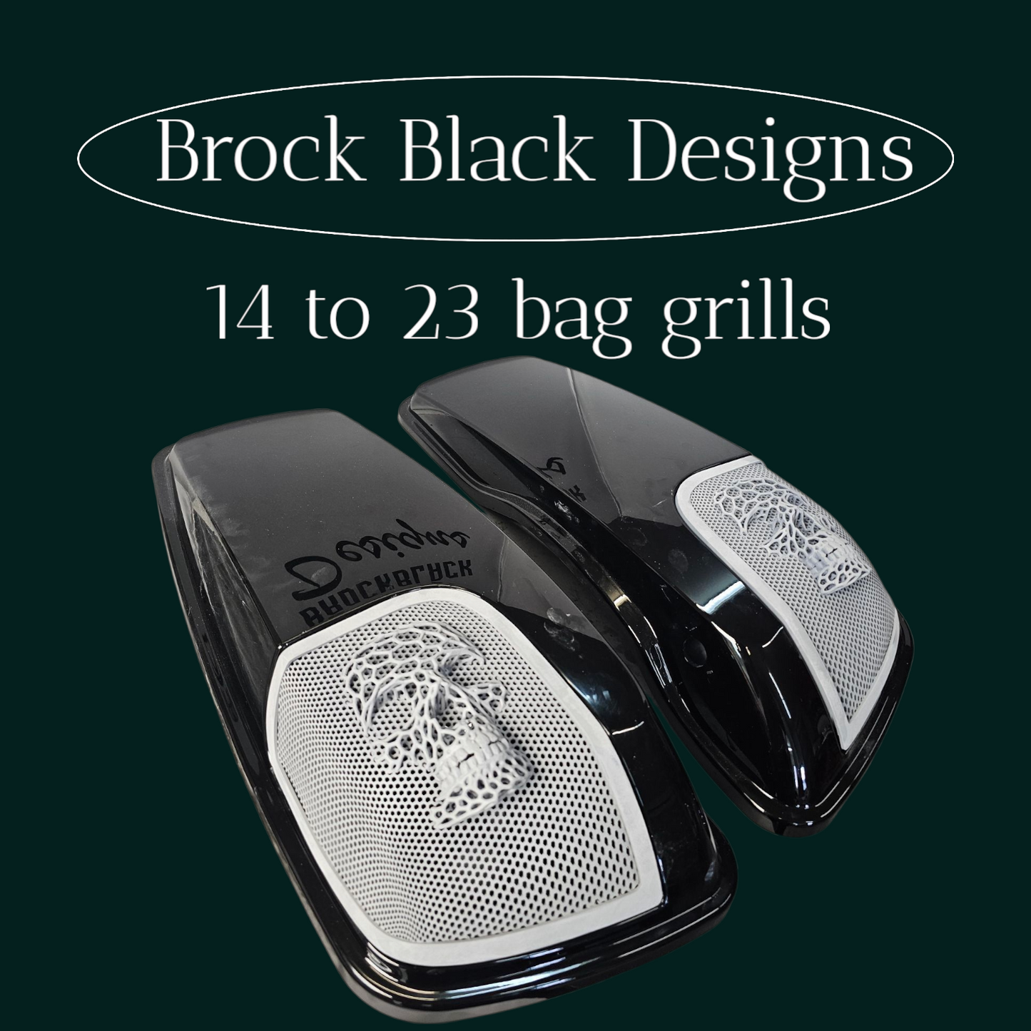 14-24 Harley Davidson bag lid Speaker Grill Cover webbed skull