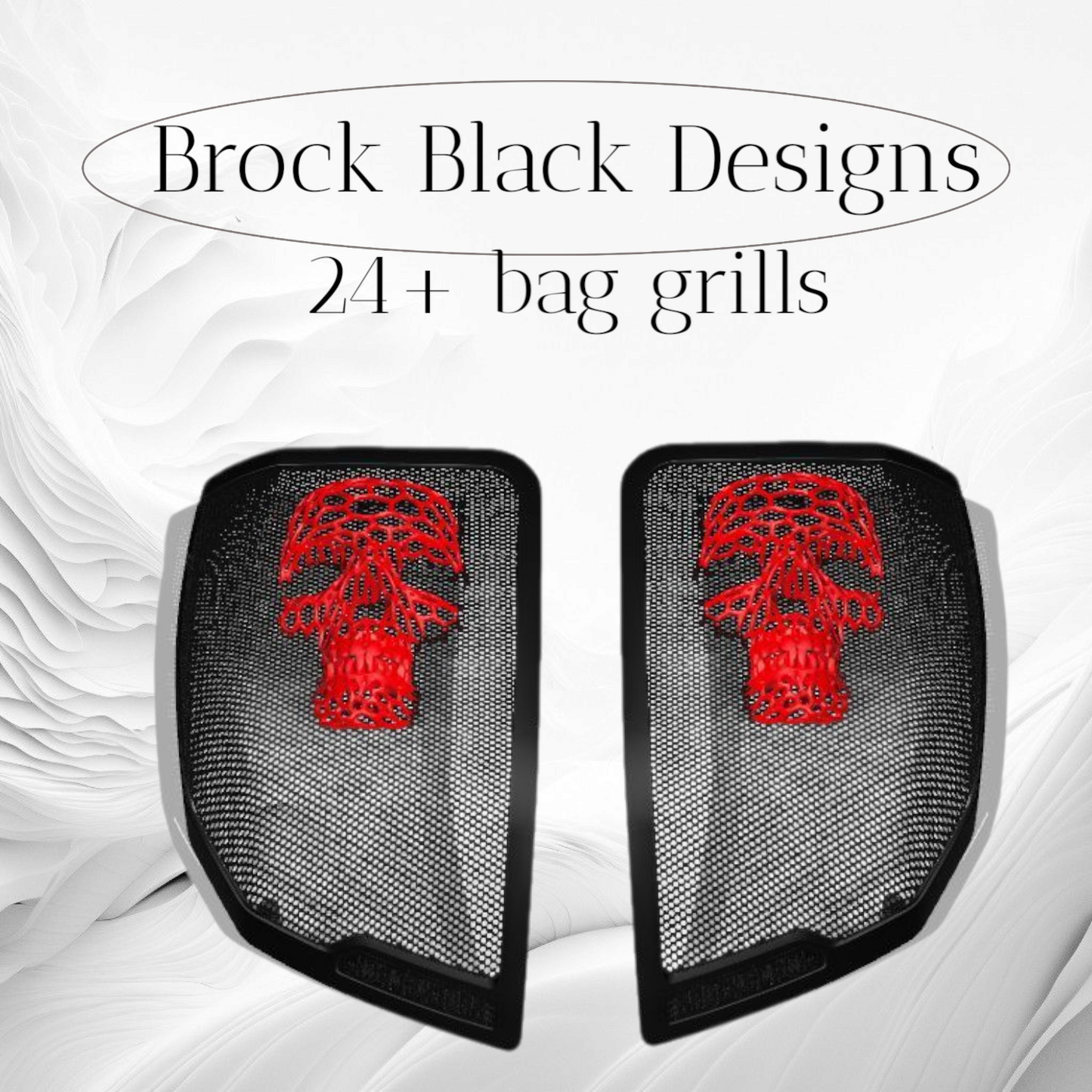 24+ Harley Davidson bag lid Speaker Grill Cover webbed skull