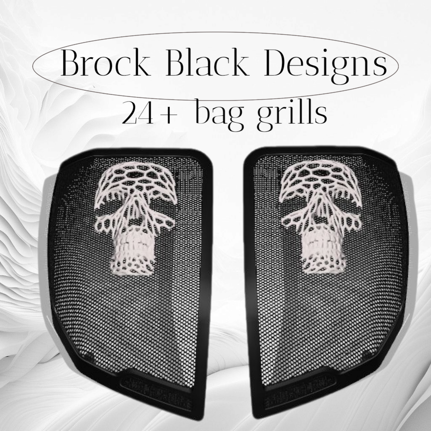 24+ Harley Davidson bag lid Speaker Grill Cover webbed skull