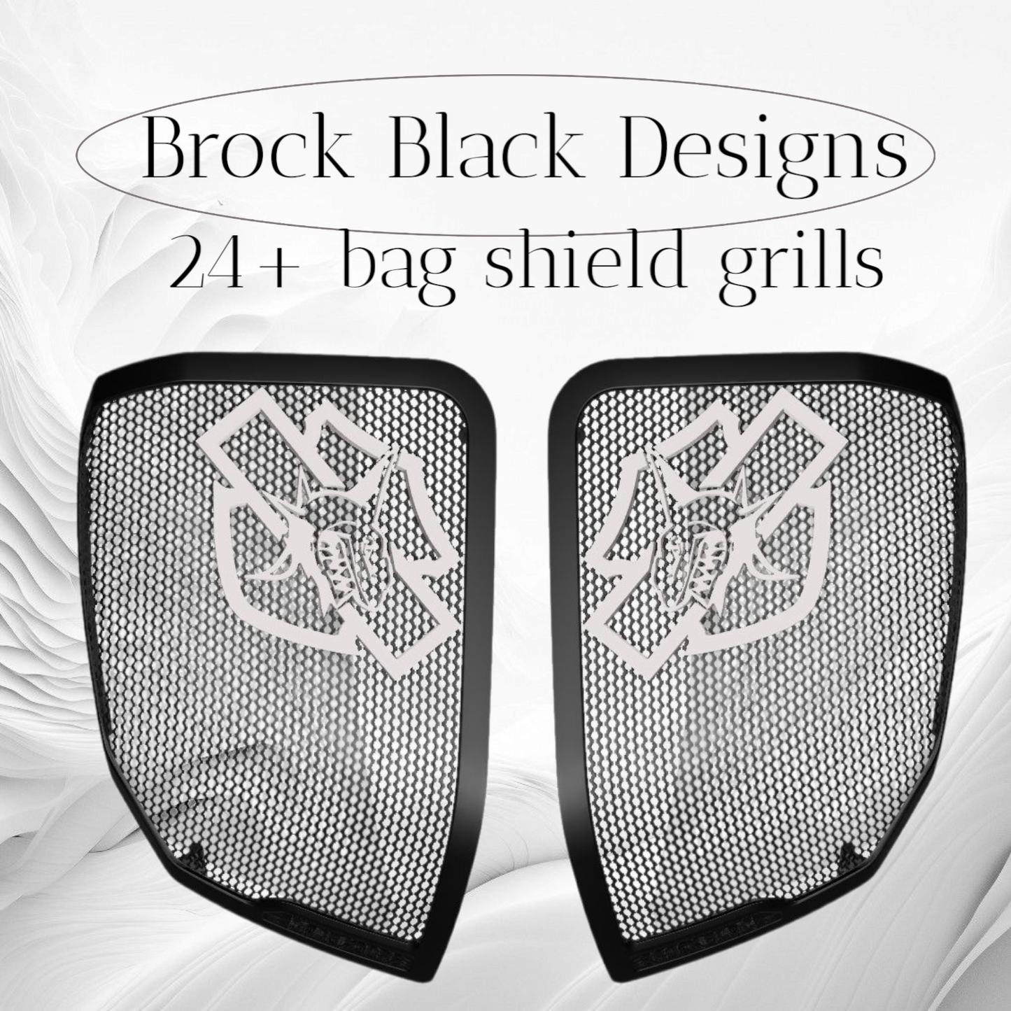 24+ Harley Davidson bag lid Speaker Grill Cover shark theme