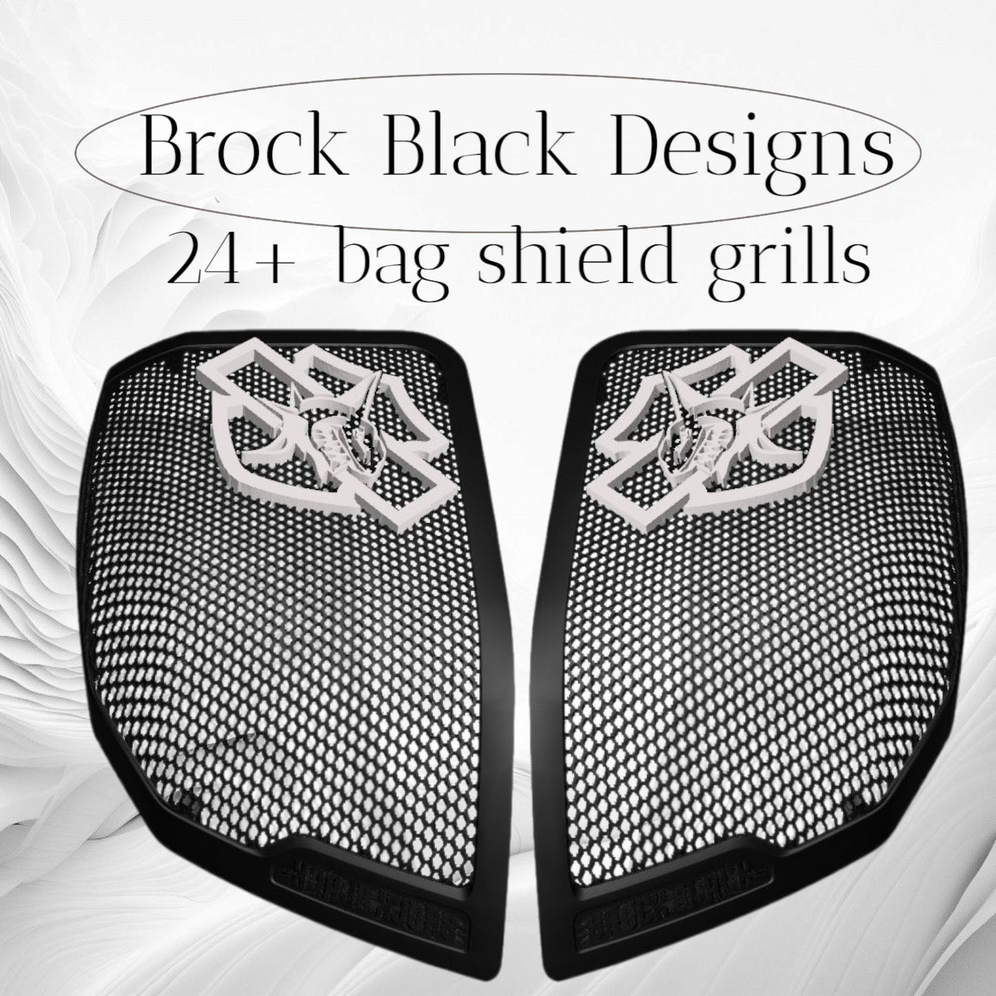 24+ Harley Davidson bag lid Speaker Grill Cover shark theme