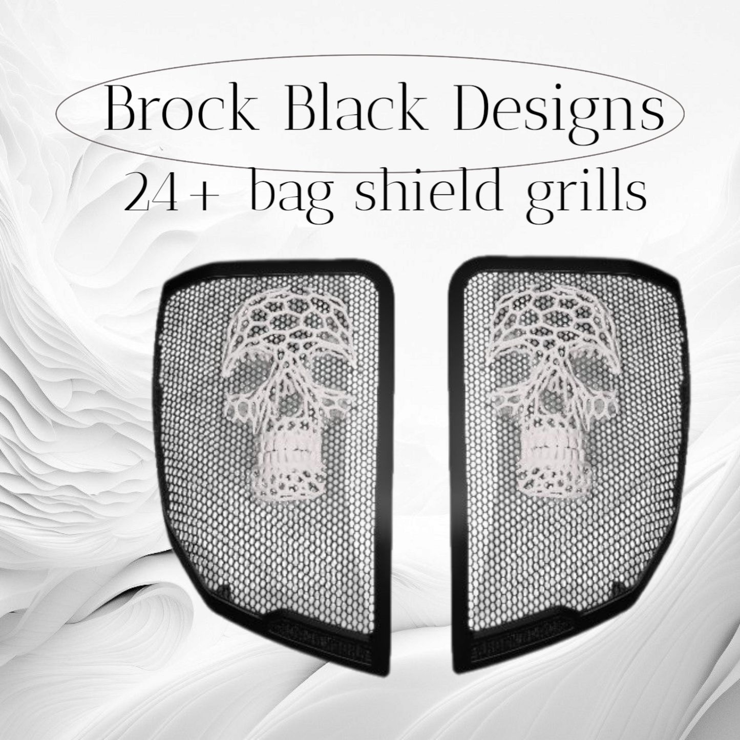 24+ Harley Davidson bag lid Speaker Grill Cover webbed skull