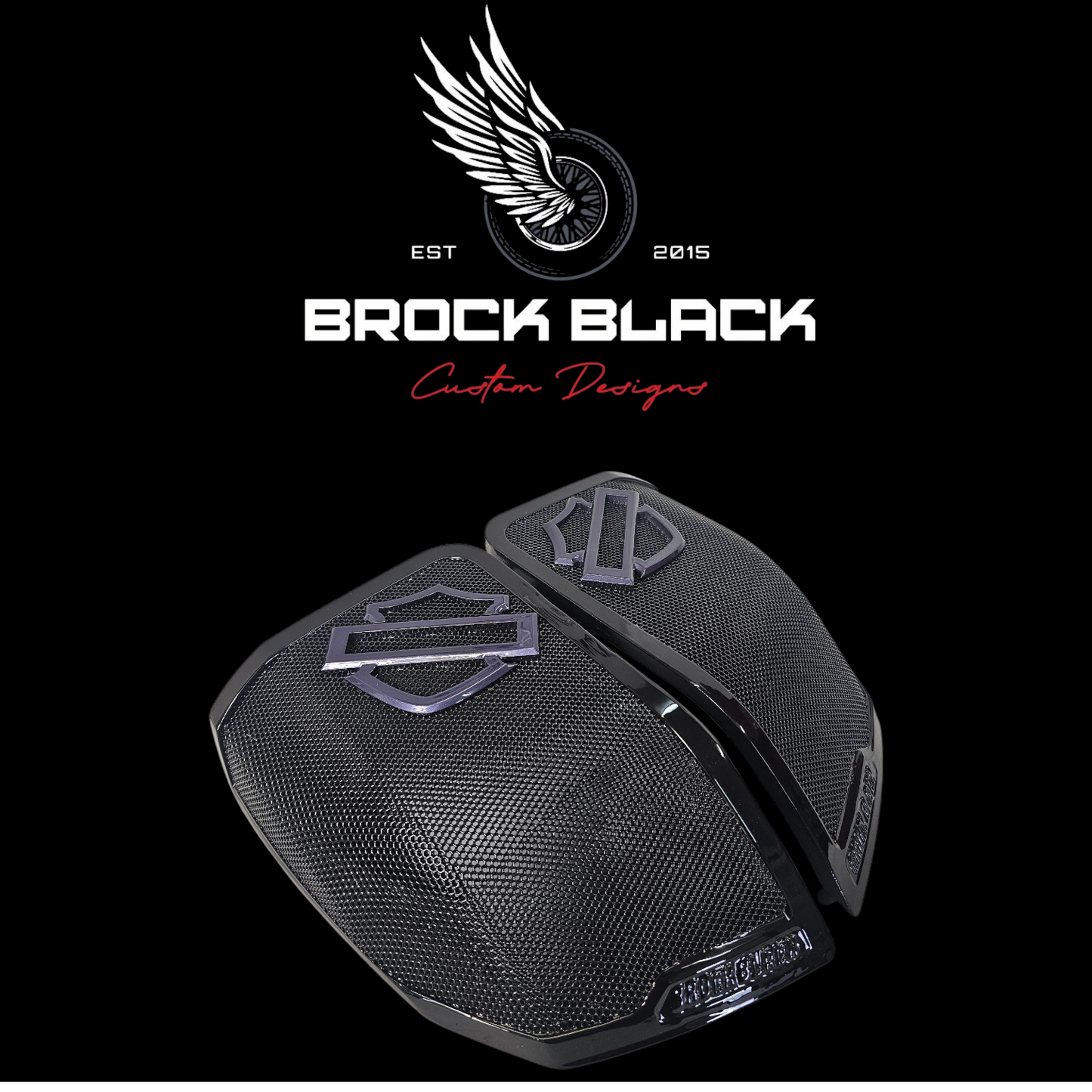 24+ Harley Davidson bag lid Speaker Grill Cover Guard shield theme