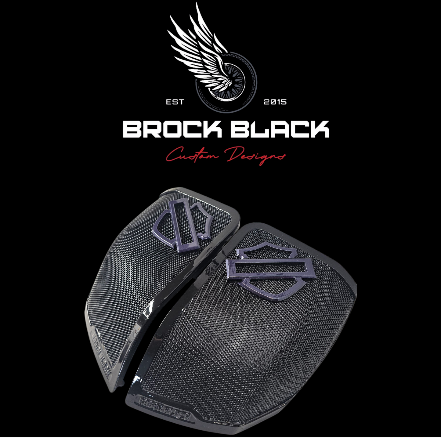 24+ Harley Davidson bag lid Speaker Grill Cover Guard shield theme