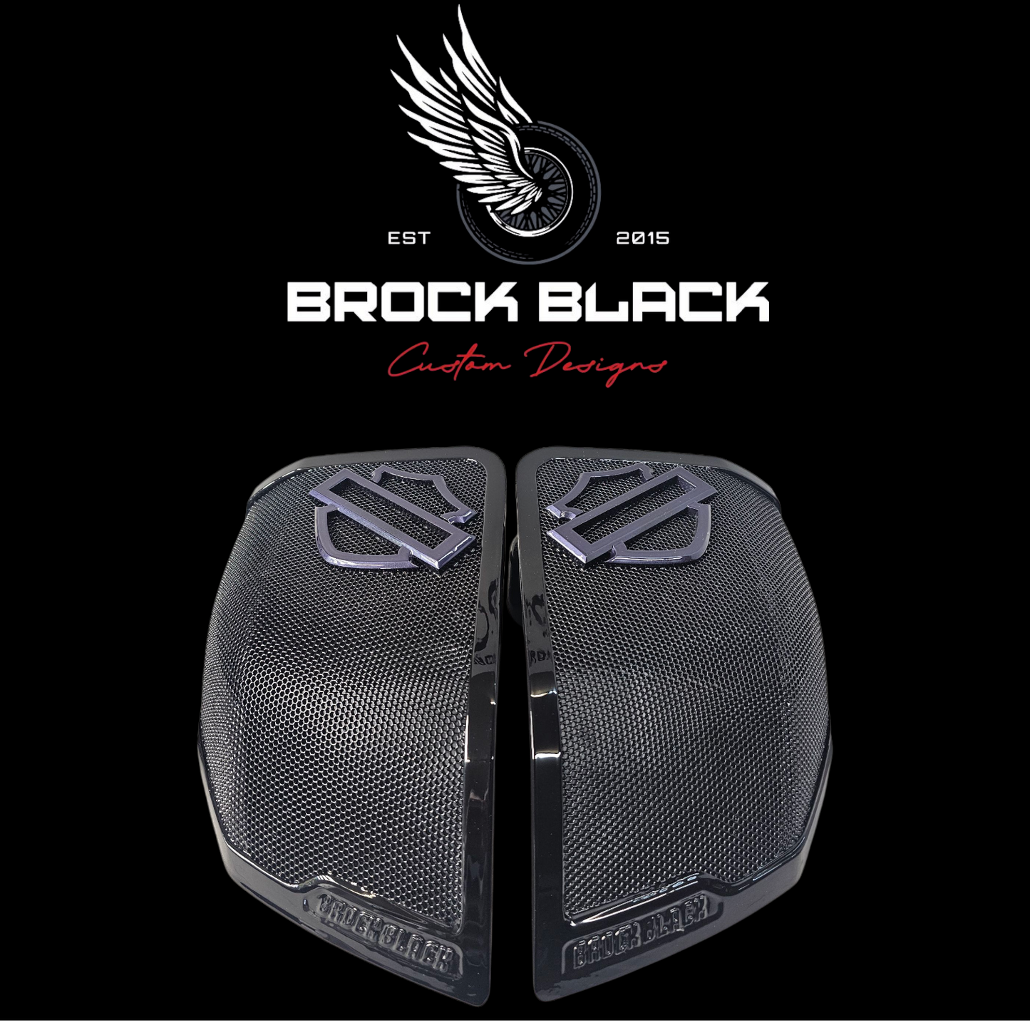 24+ Harley Davidson bag lid Speaker Grill Cover Guard shield theme