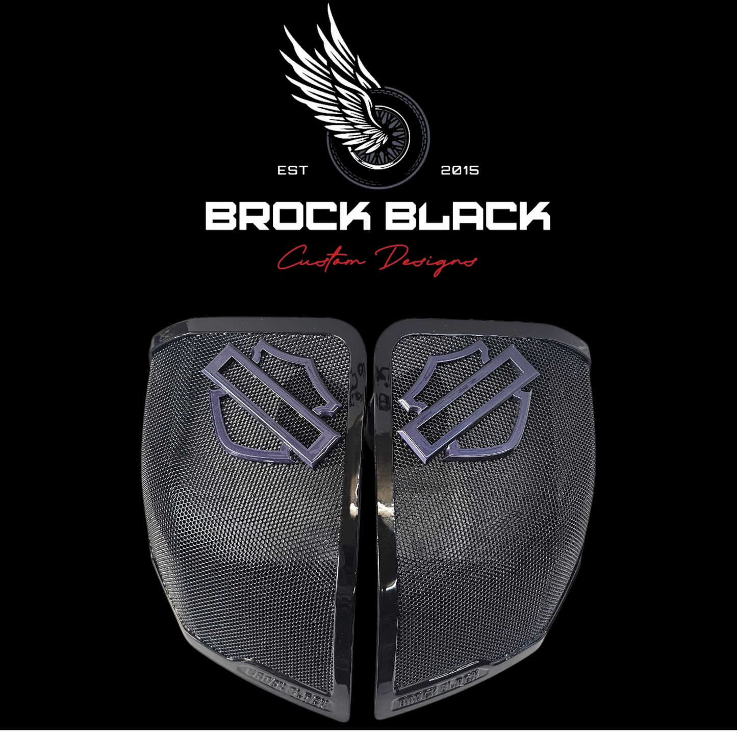 24+ Harley Davidson bag lid Speaker Grill Cover Guard shield theme