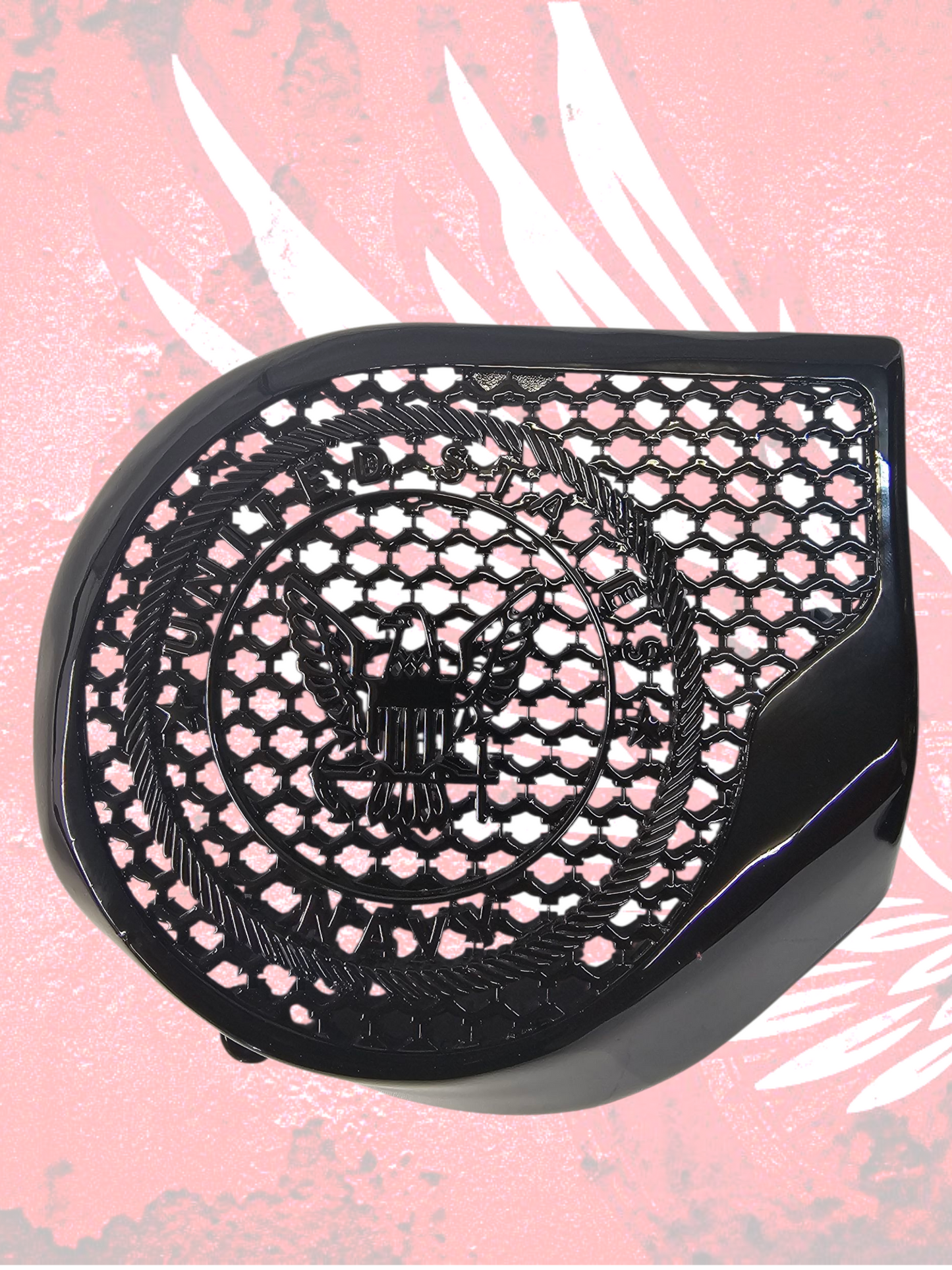 97-25+ Harley inner Touring 3D Navy speakers grill covers set