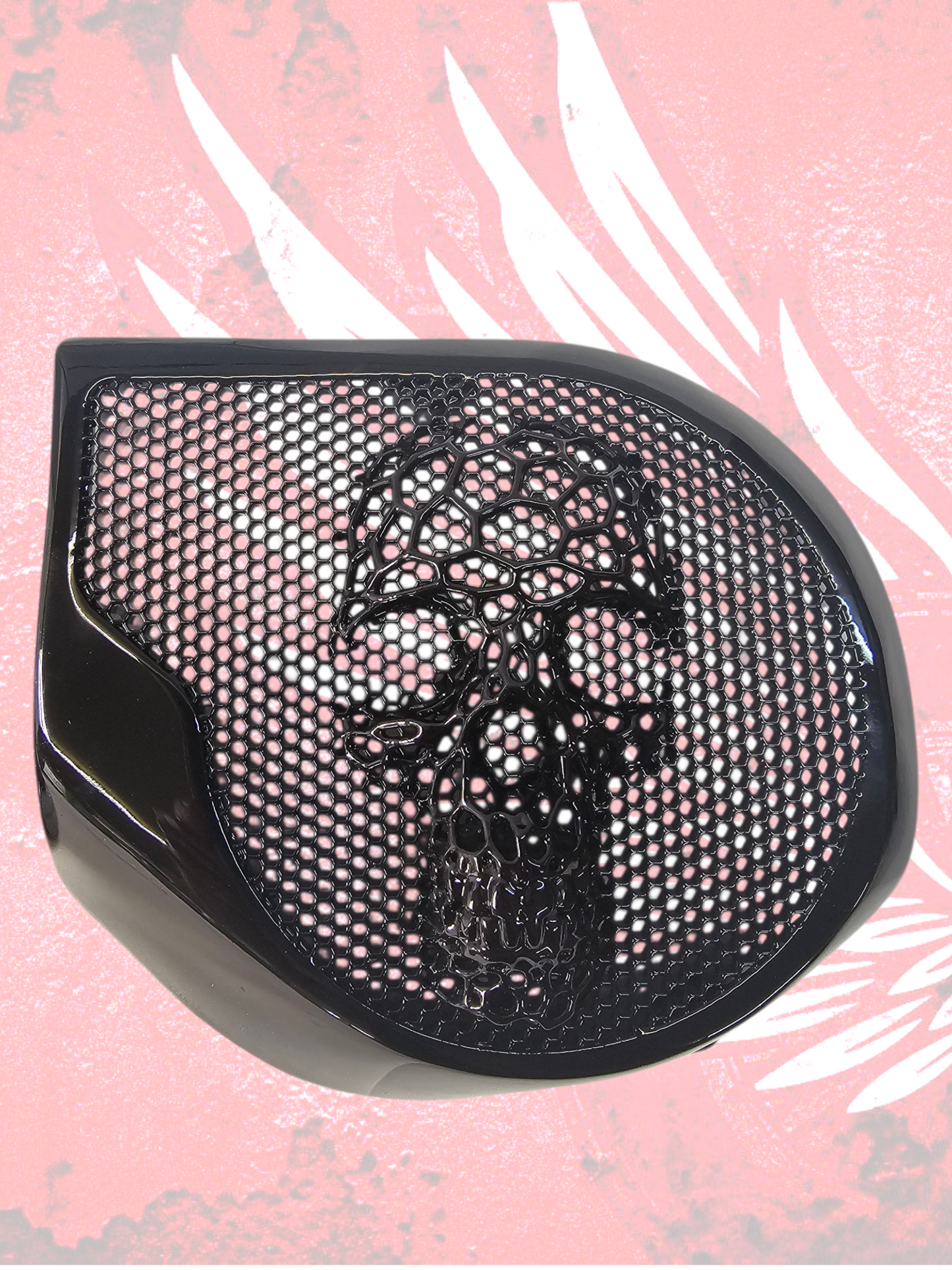 97-25+ Harley inner Touring 3D webbed skull speakers grill covers set