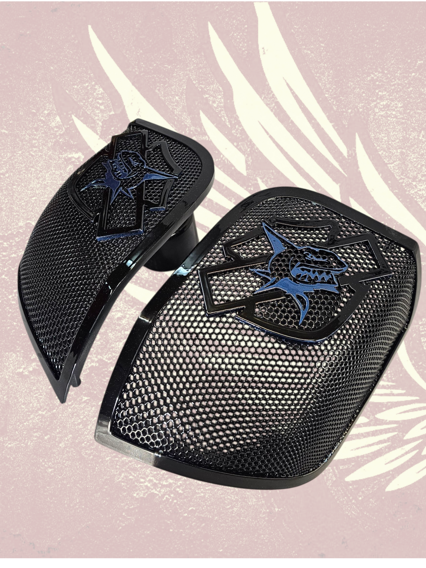 14-24 Harley Davidson bag lid Speaker Grill Cover shark theme