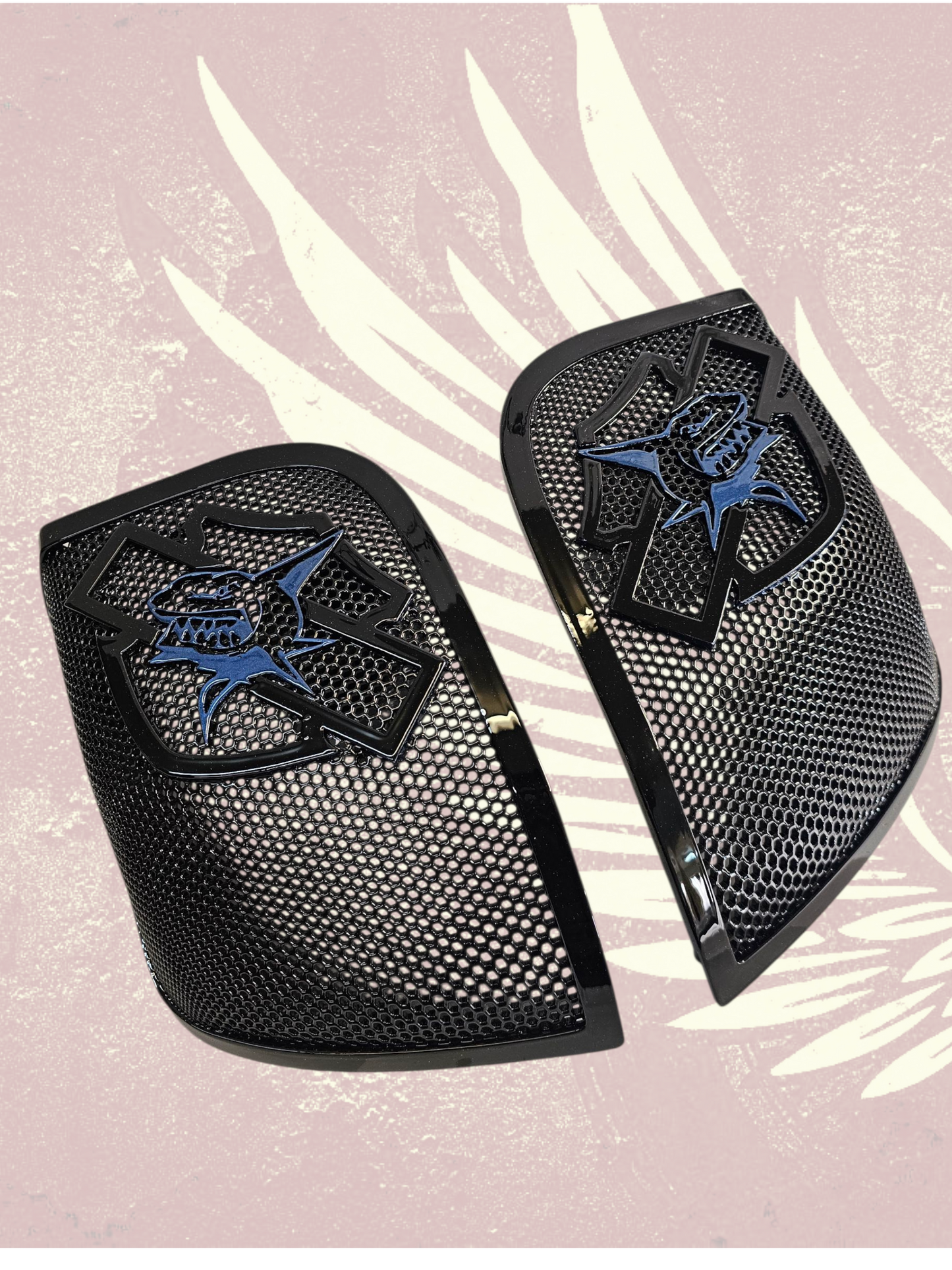 14-24 Harley Davidson bag lid Speaker Grill Cover shark theme