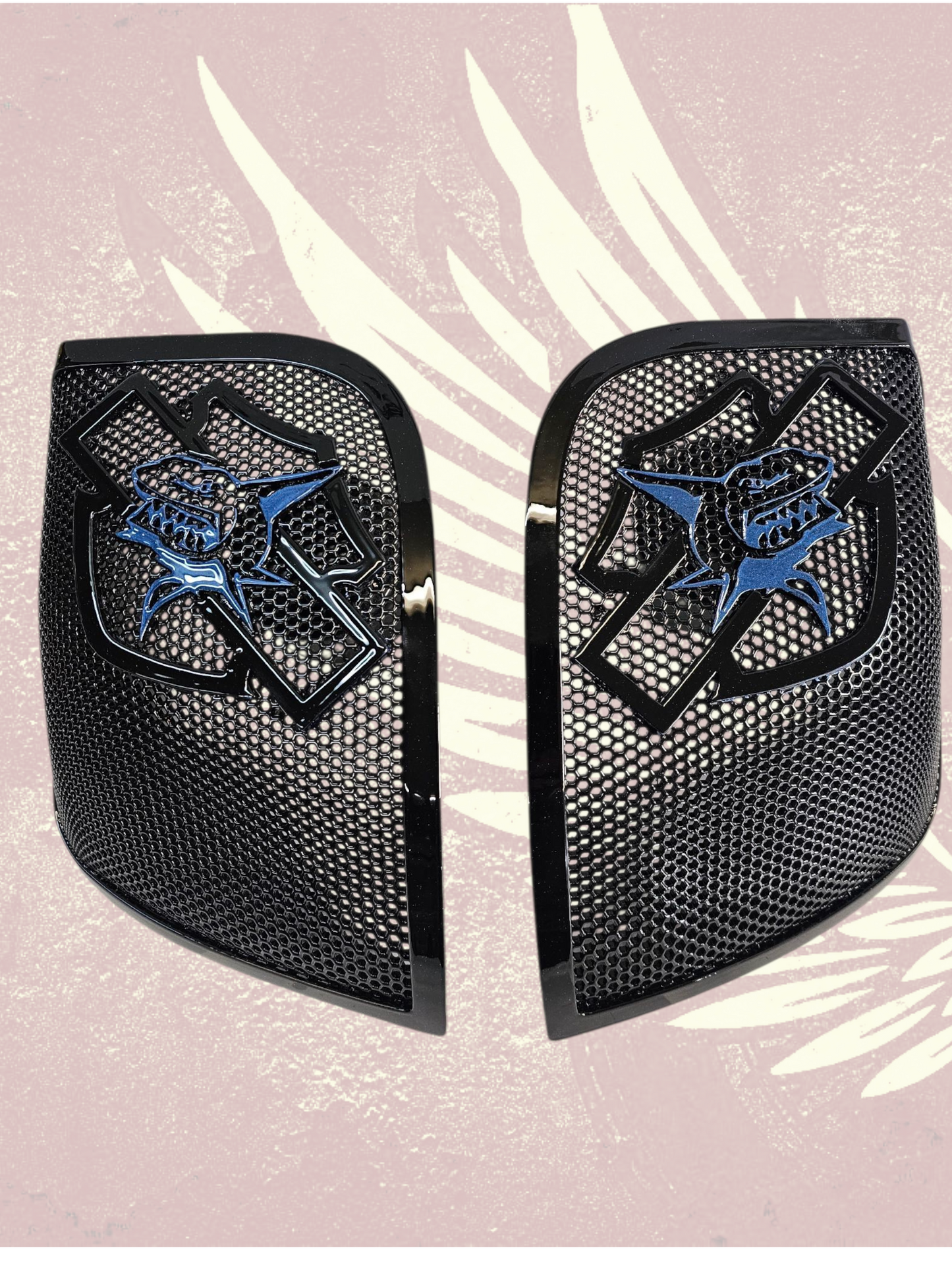 14-24 Harley Davidson bag lid Speaker Grill Cover shark theme