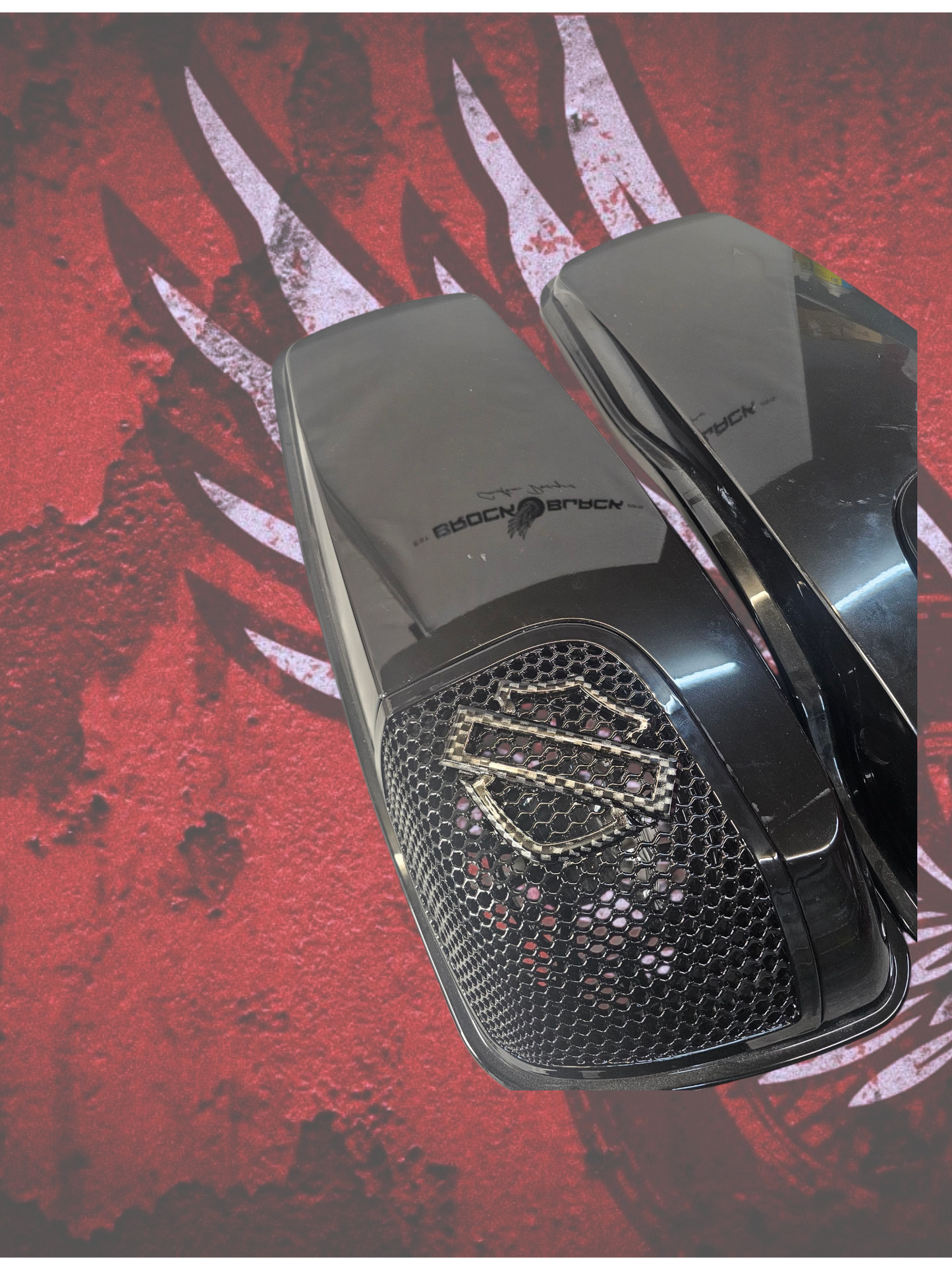 14-23 Harley Davidson bag lid Speaker Grill Cover Guard shield theme