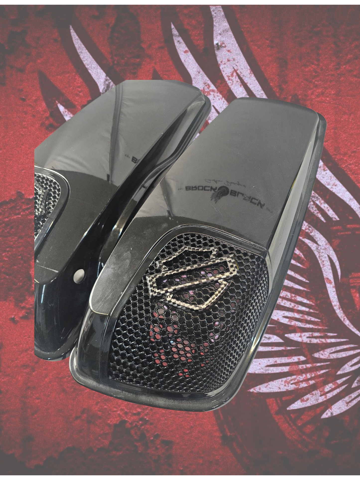 14-23 Harley Davidson bag lid Speaker Grill Cover Guard shield theme