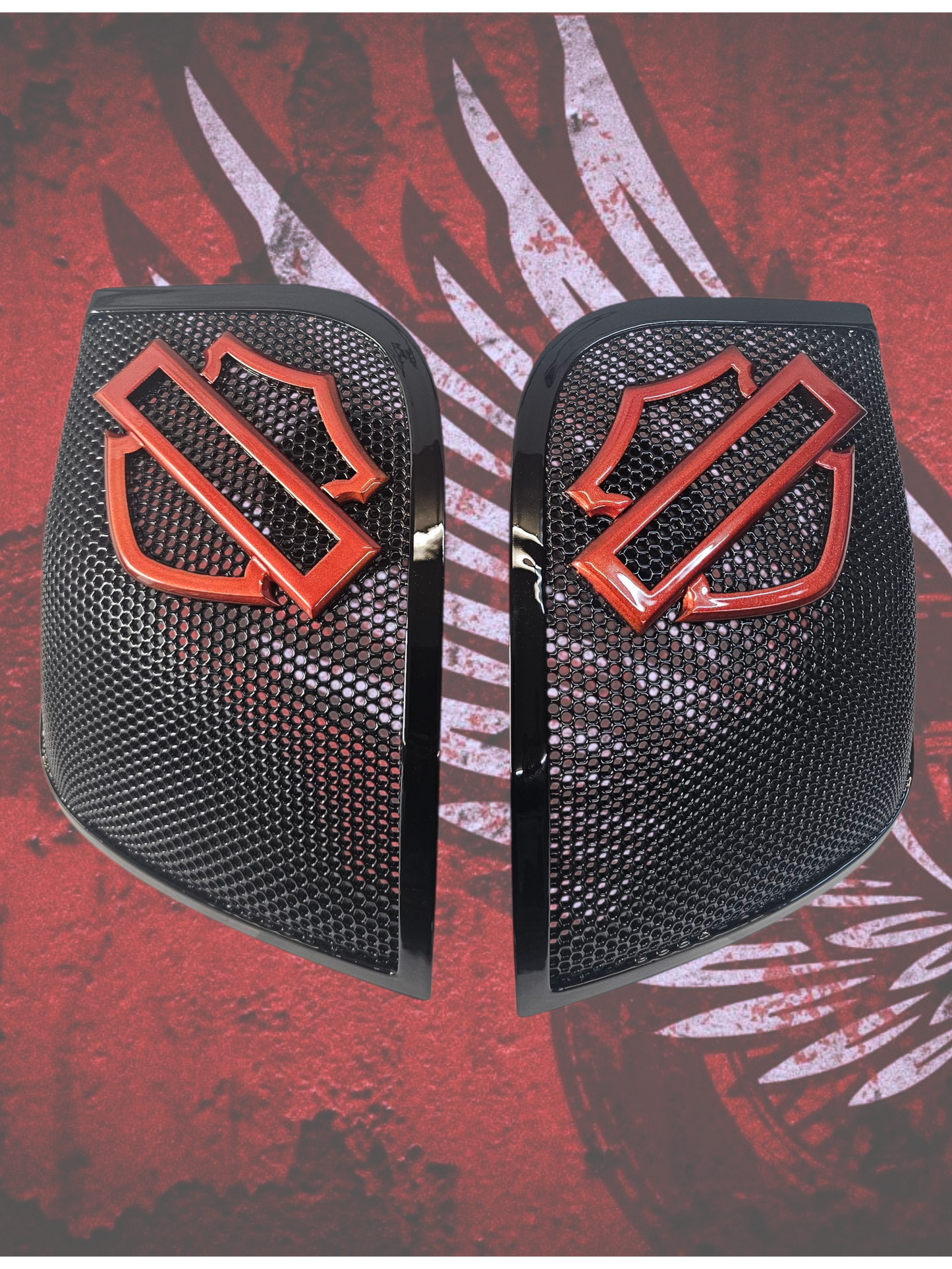 14-23 Harley Davidson bag lid Speaker Grill Cover Guard shield theme