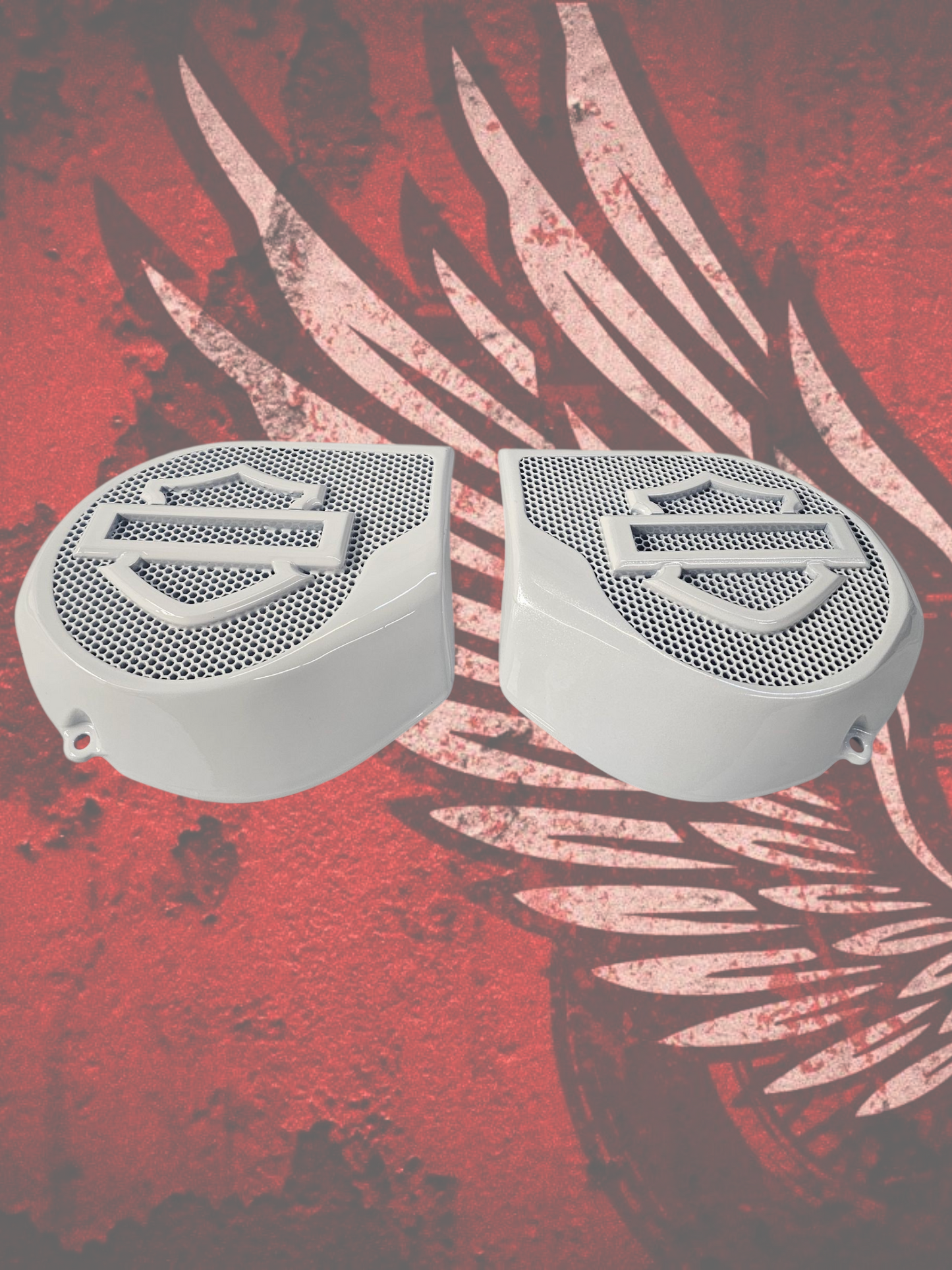 23.5+ Harley inner 3D shield speakers grill covers set