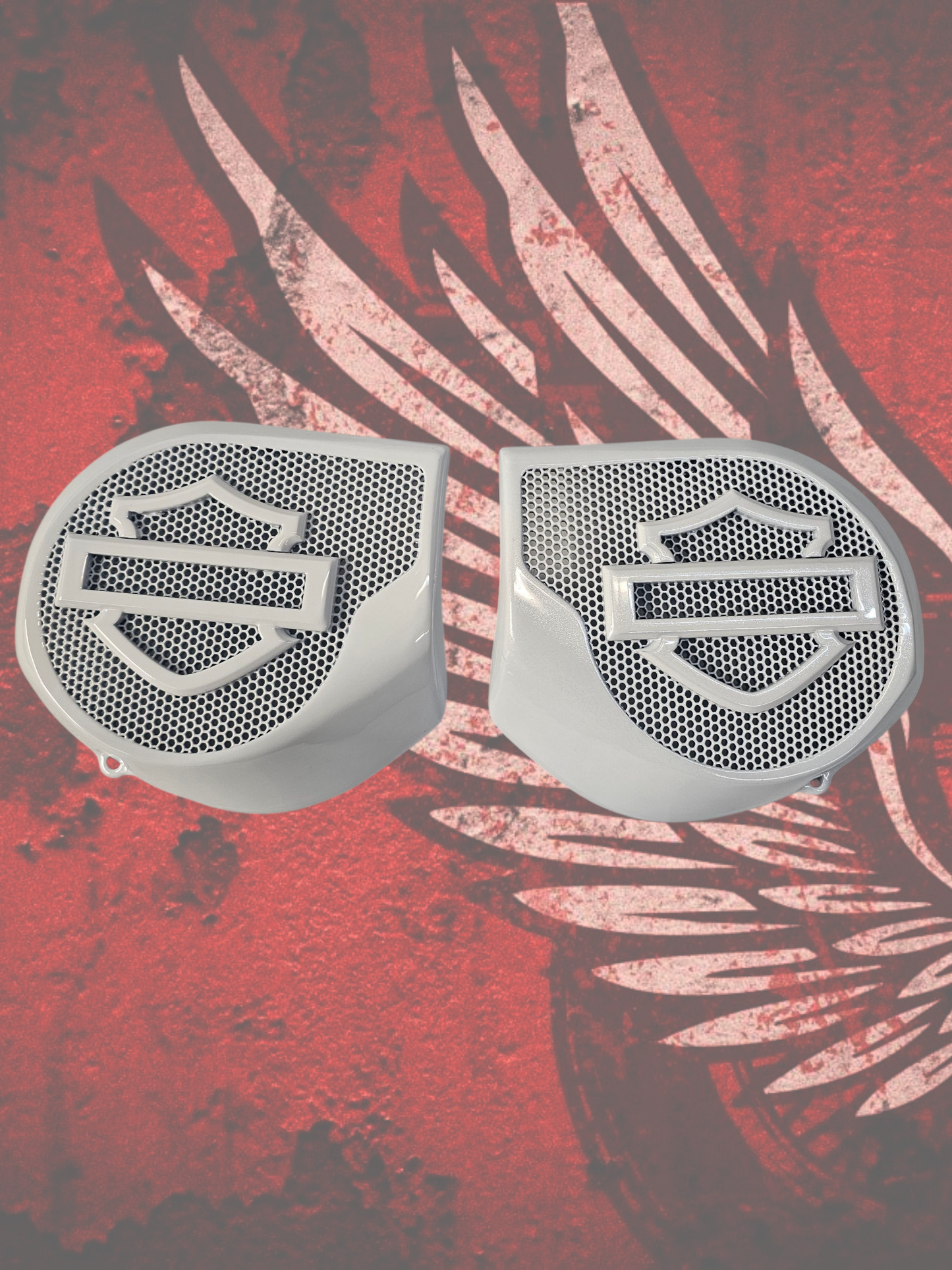 23.5+ Harley inner 3D shield speakers grill covers set