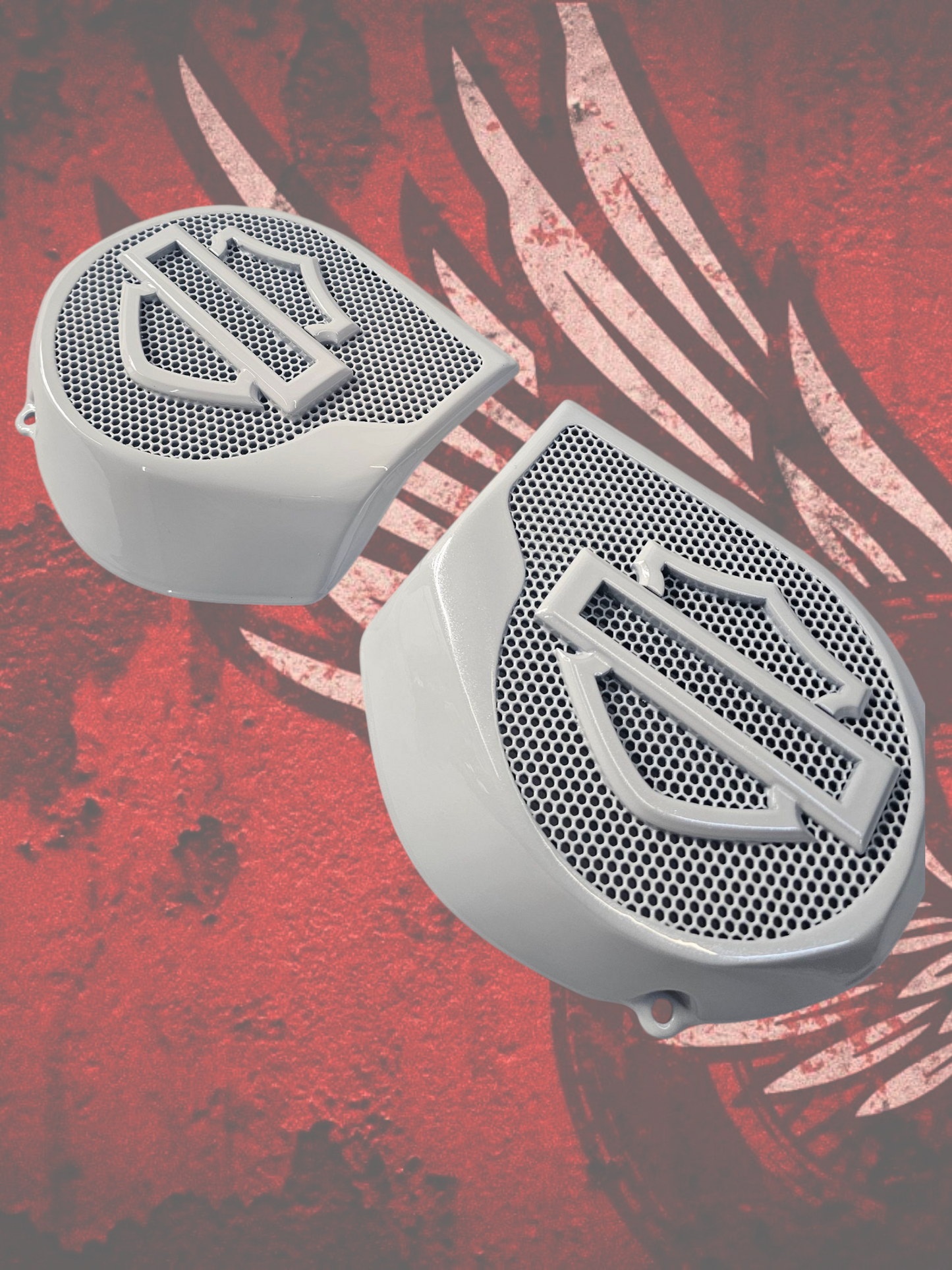 23.5+ Harley inner 3D shield speakers grill covers set