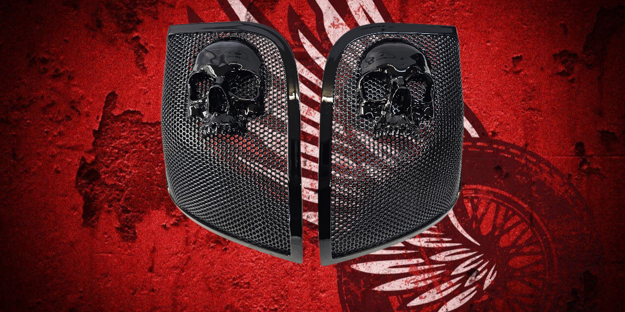 14-24 Harley Davidson bag lid Speaker Grill Cover Ancient Skull