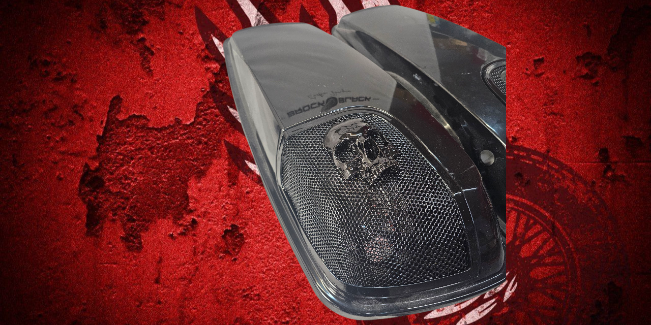 14-24 Harley Davidson bag lid Speaker Grill Cover Ancient Skull