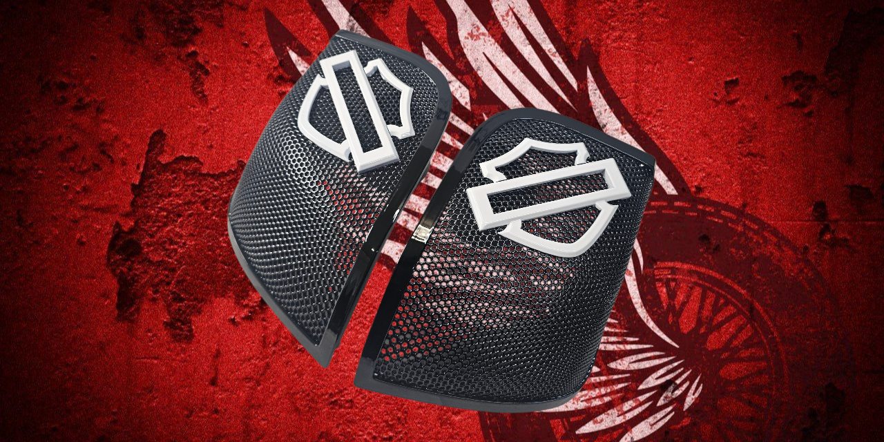 14-23 Harley Davidson bag lid Speaker Grill Cover Guard shield theme