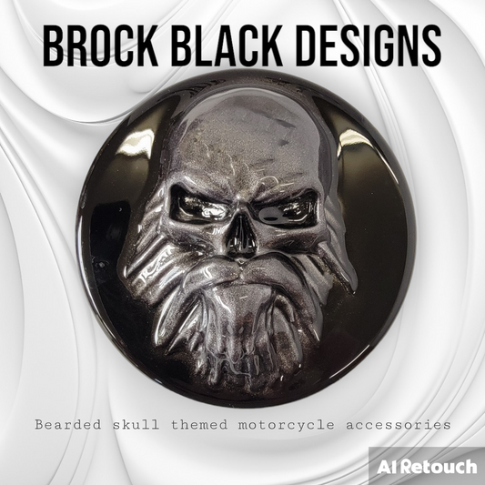 3D bearded skull derby cover and points cover