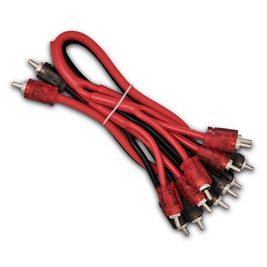 Level 2 RCA 100% Copper OFC Y Connector 2 MALE to 12 MALE 1.5 Feet - RED