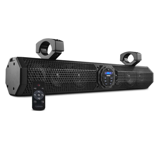 24" Marine Sound Bar Speaker System, 6 Speakers 600 Watts, Bluetooth® v5.0, Rotating Control Panel