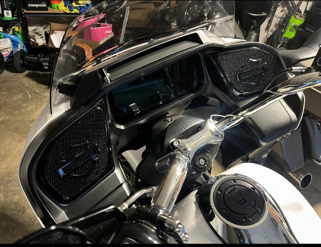 98 to 2024 Road Glide 3D shield speakers grill covers set