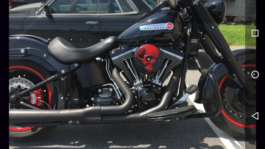 Harley Scarlet Red Harley-Davidson skull air cleaner