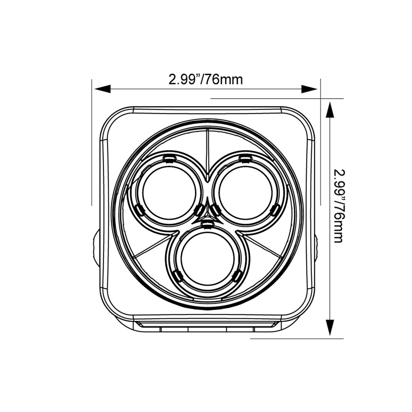 3" Square CG2 Multi LED Light Cannon Kit