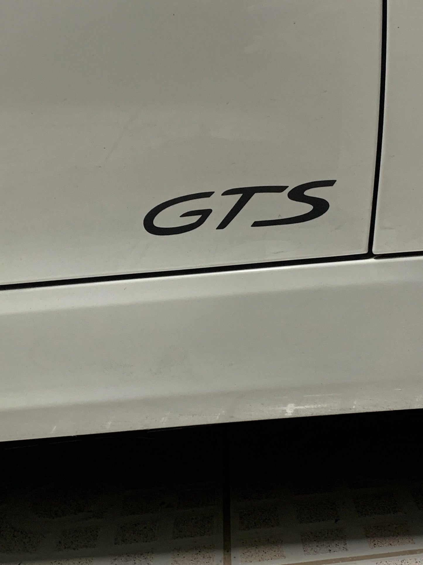 "GTS" Door Vinyl Logo Emblems for Porsche Vehicles (Boxter, Cayman, 911, Macan, Cayenne, Panamera)
