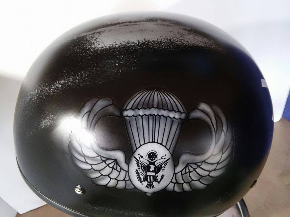 Harley Helmet Paratrooper and American Flag