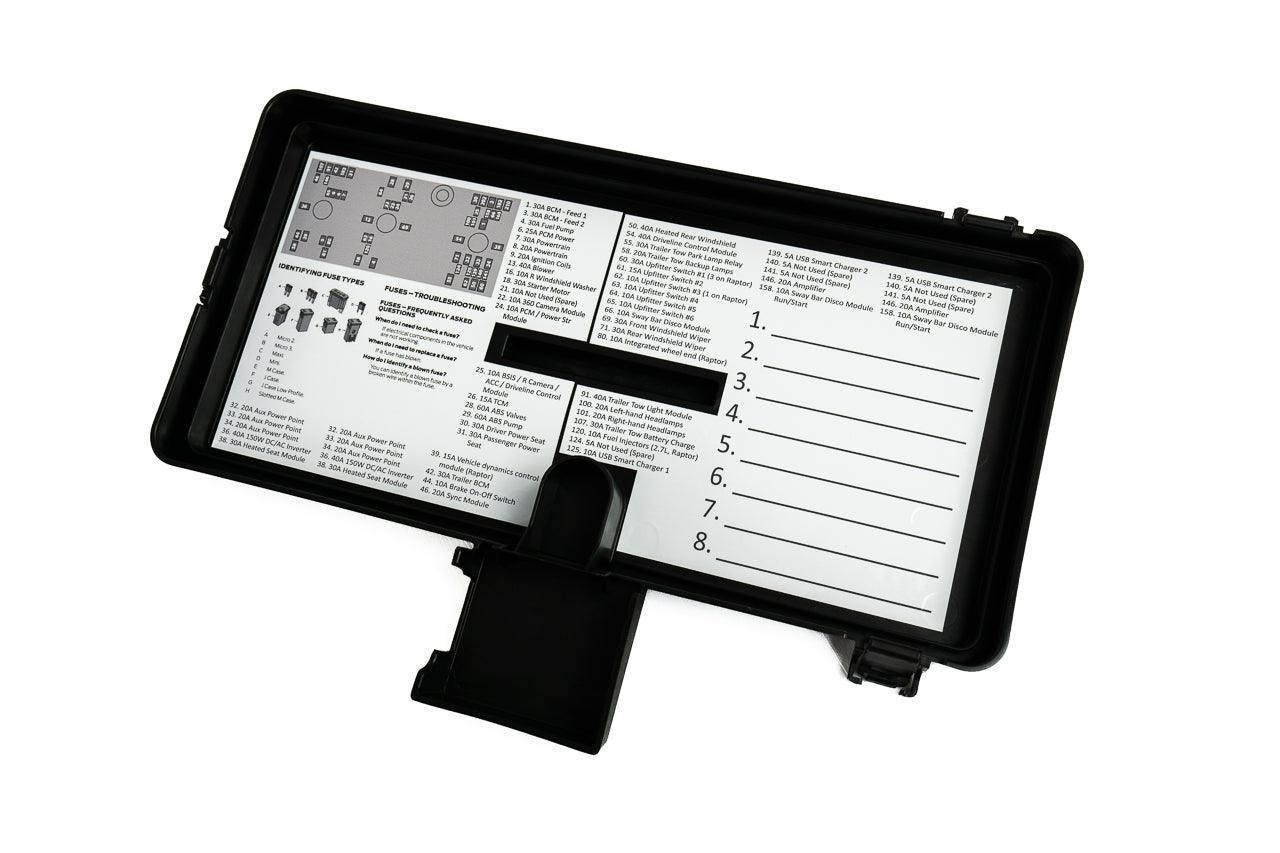 Printed Series Underhood Fuse Box Lid Labels - 2021+ Bronco