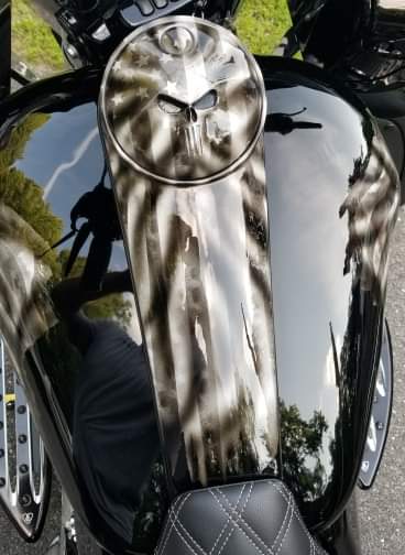 Punisher black and white flag Harley console