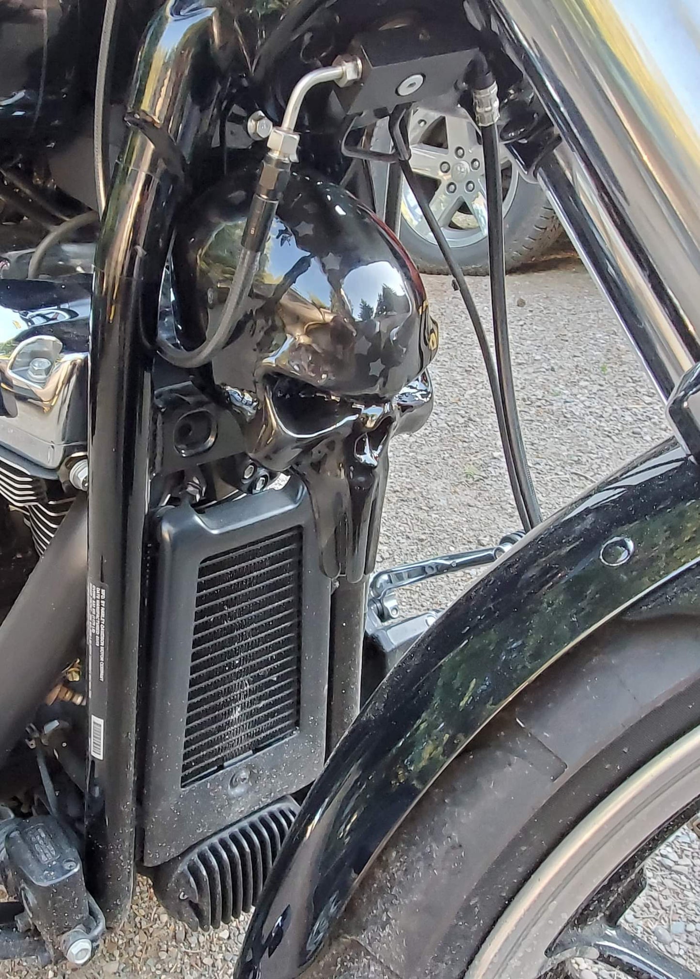 3D ghosted American flag Punisher SKULL horn cover