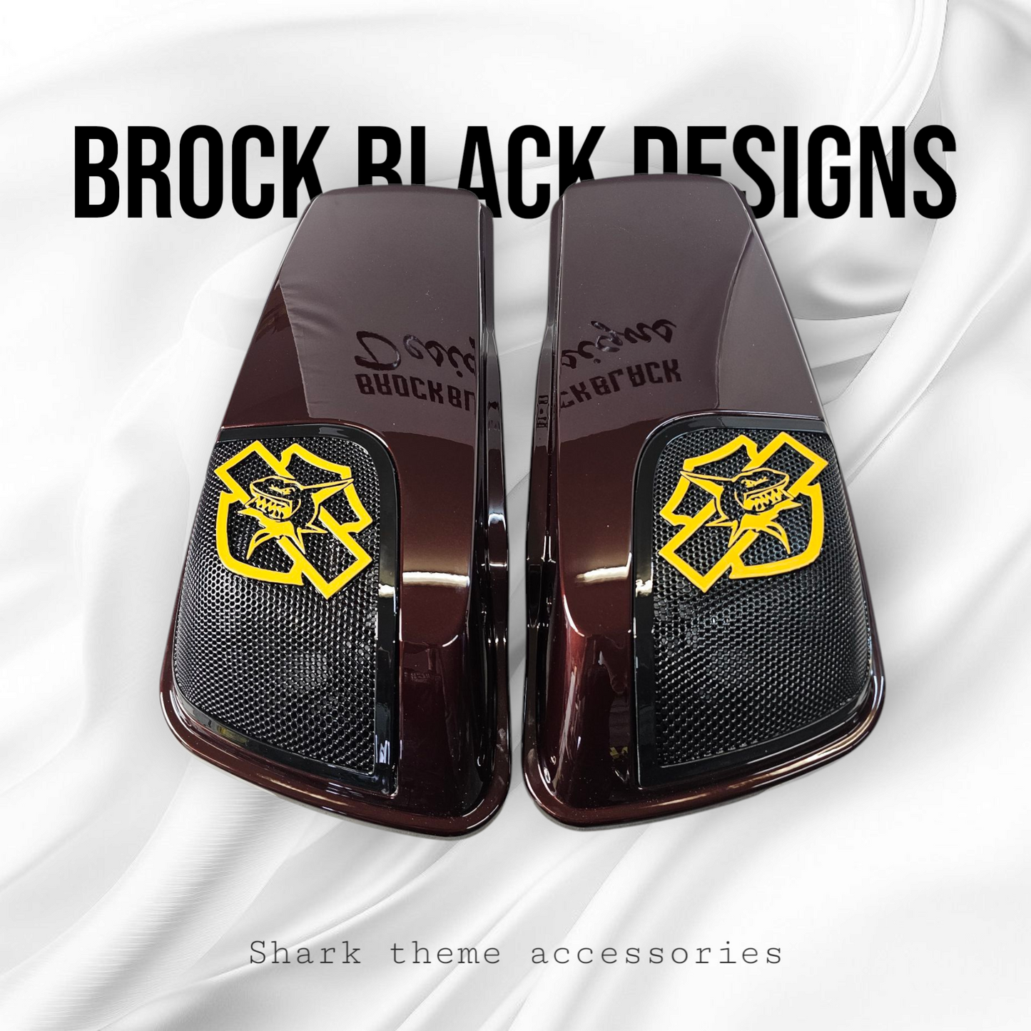 14-24 Harley Davidson bag lid Speaker Grill Cover shark theme