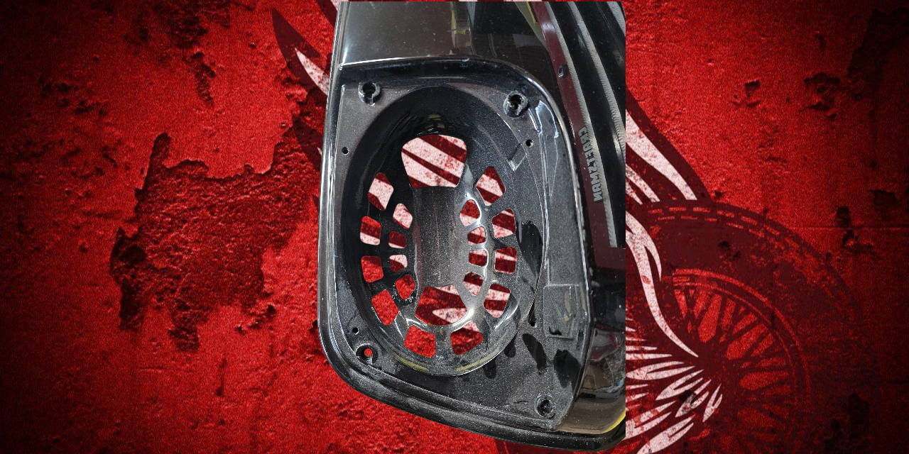 14-24 Harley Davidson bag lid Speaker Grill Cover webbed skull