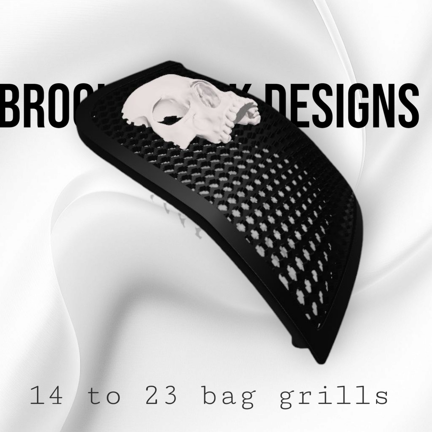 14-24 Harley Davidson bag lid Speaker Grill Cover Ancient Skull