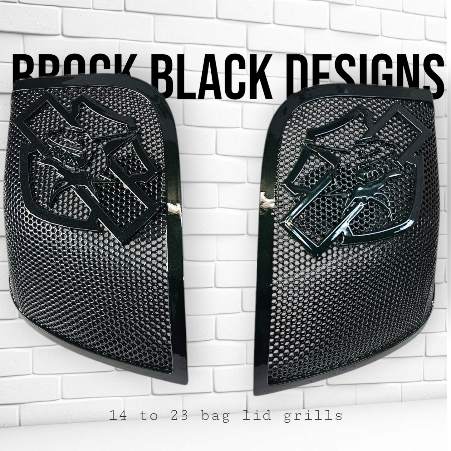 14-24 Harley Davidson bag lid Speaker Grill Cover shark theme
