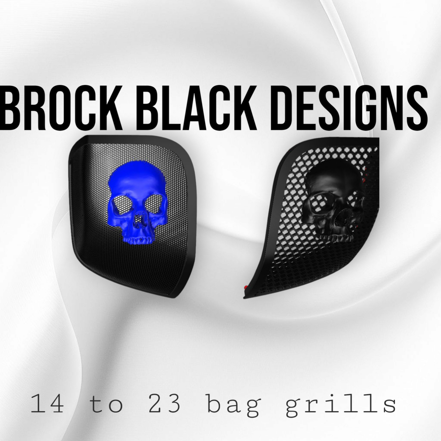 14-24 Harley Davidson bag lid Speaker Grill Cover Ancient Skull