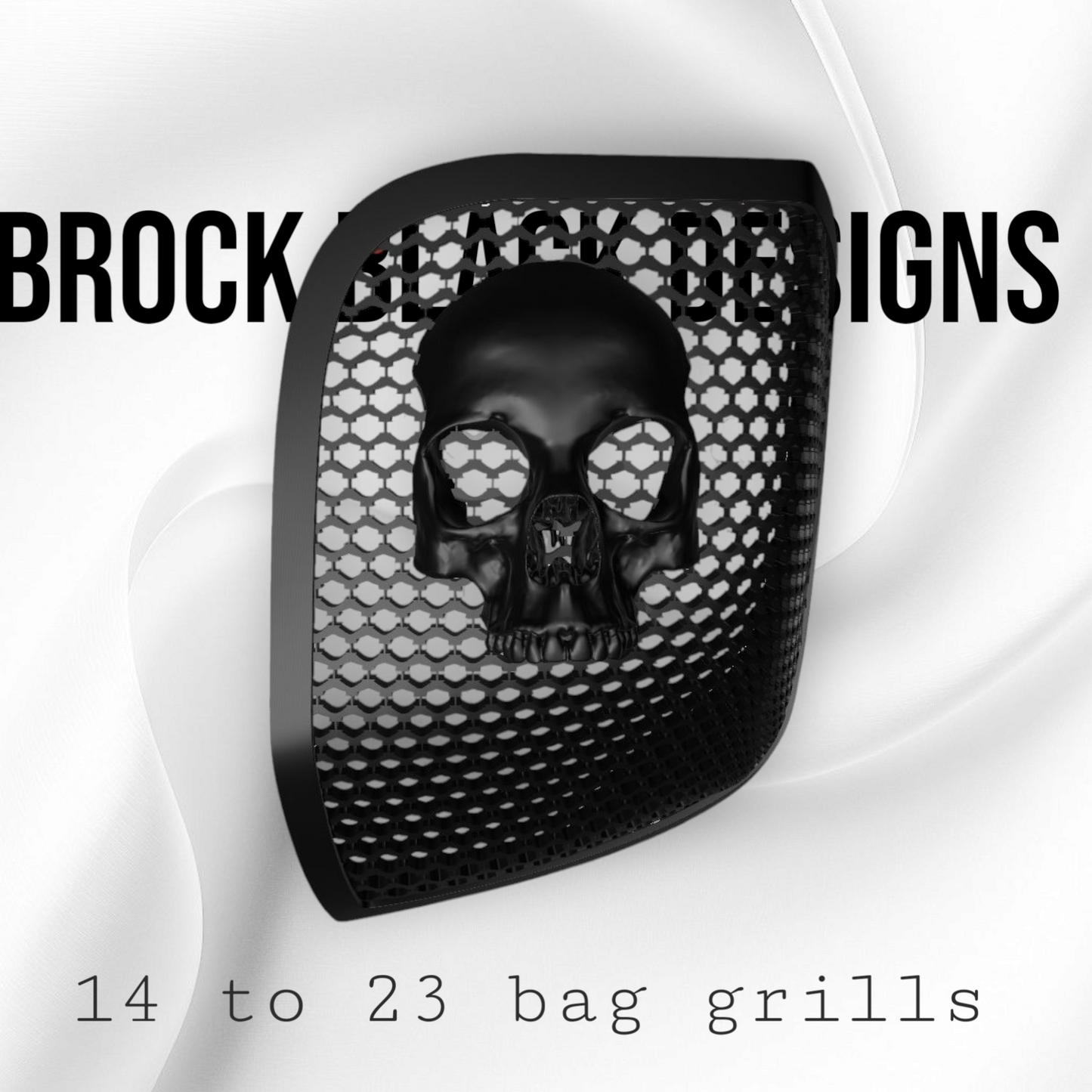 14-24 Harley Davidson bag lid Speaker Grill Cover Ancient Skull